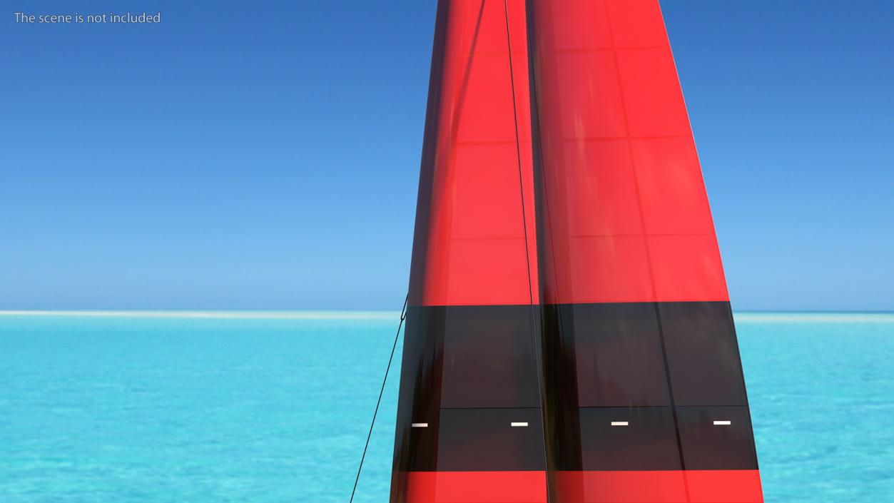 Sail Race Yacht Red 3D model