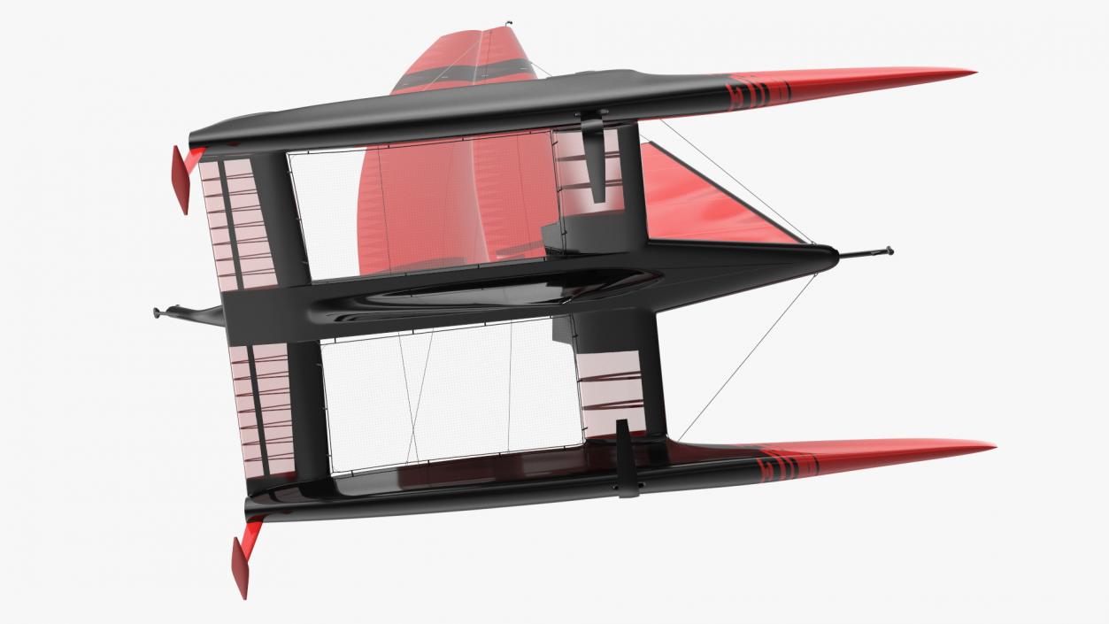 Sail Race Yacht Red 3D model