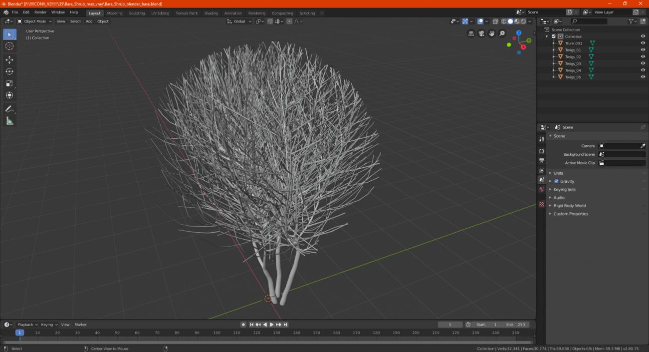 3D model Bare Shrub