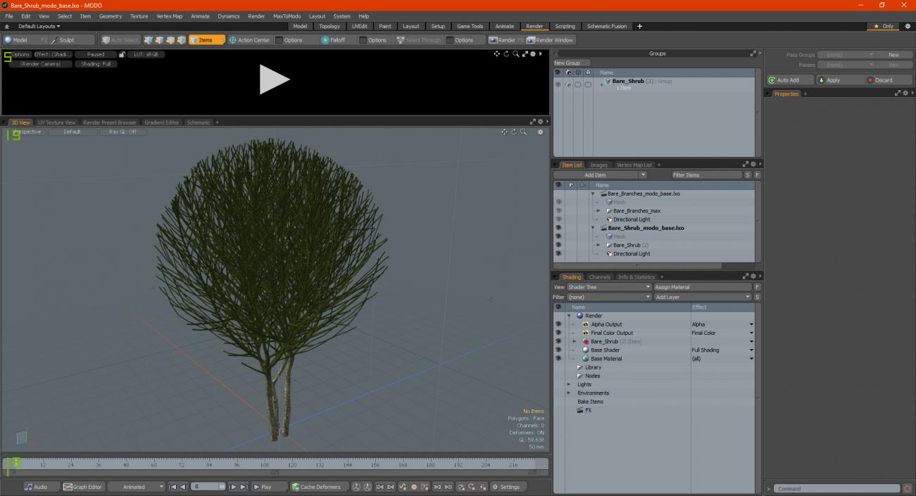 3D model Bare Shrub