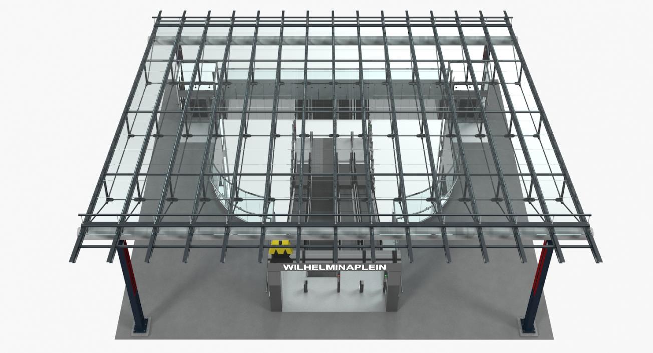 3D Wilhelminaplein Metro Station Entrance model