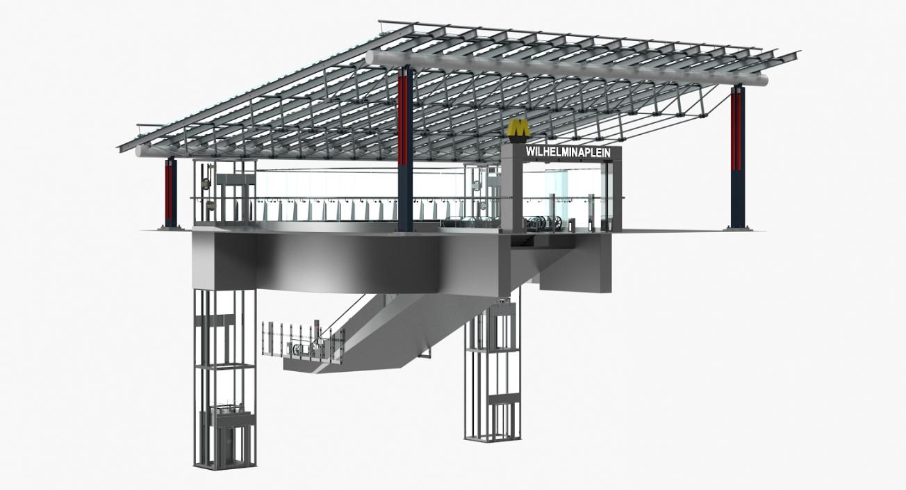 3D Wilhelminaplein Metro Station Entrance model