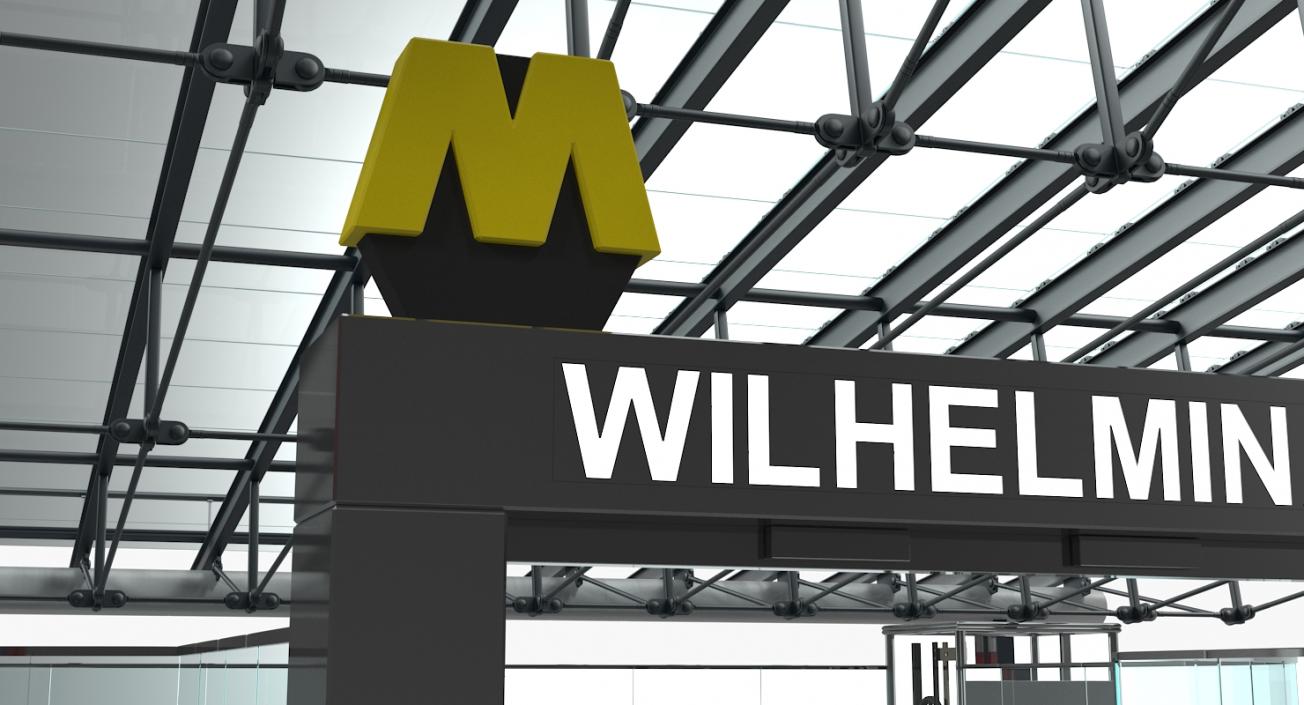 3D Wilhelminaplein Metro Station Entrance model