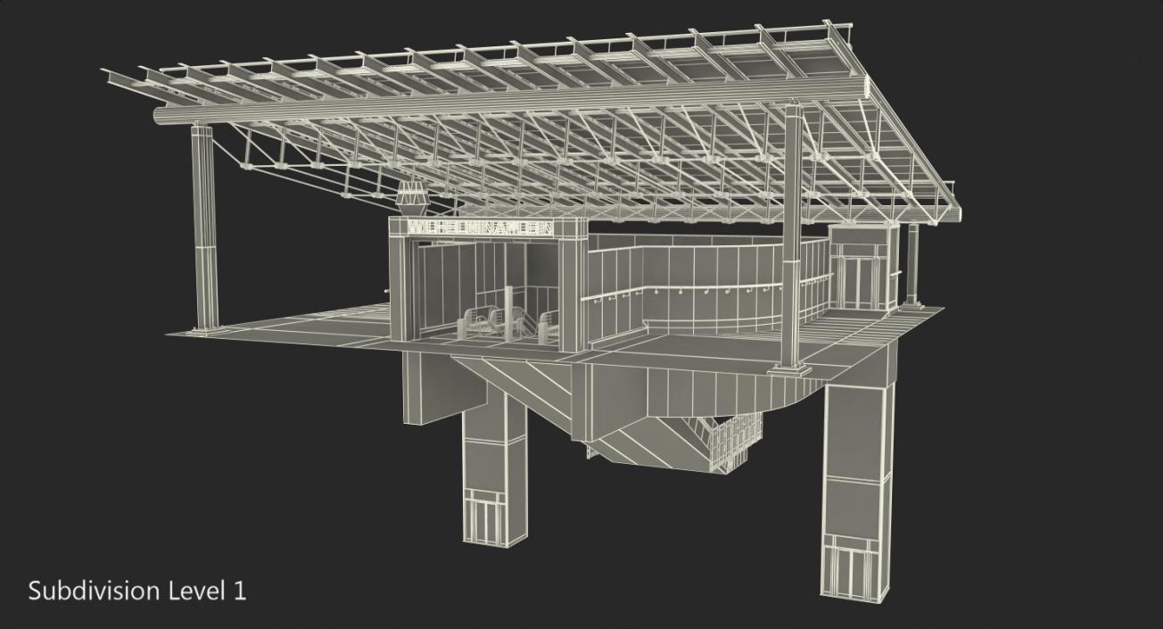 3D Wilhelminaplein Metro Station Entrance model