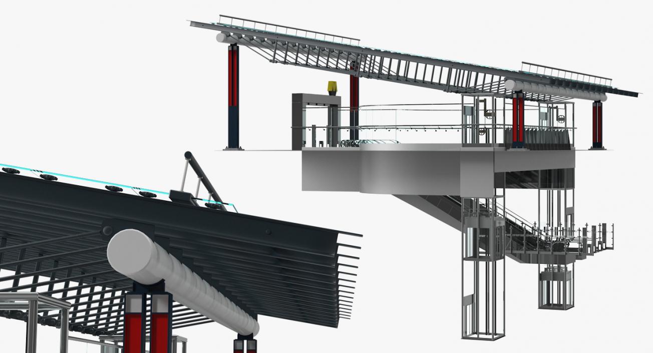 3D Wilhelminaplein Metro Station Entrance model