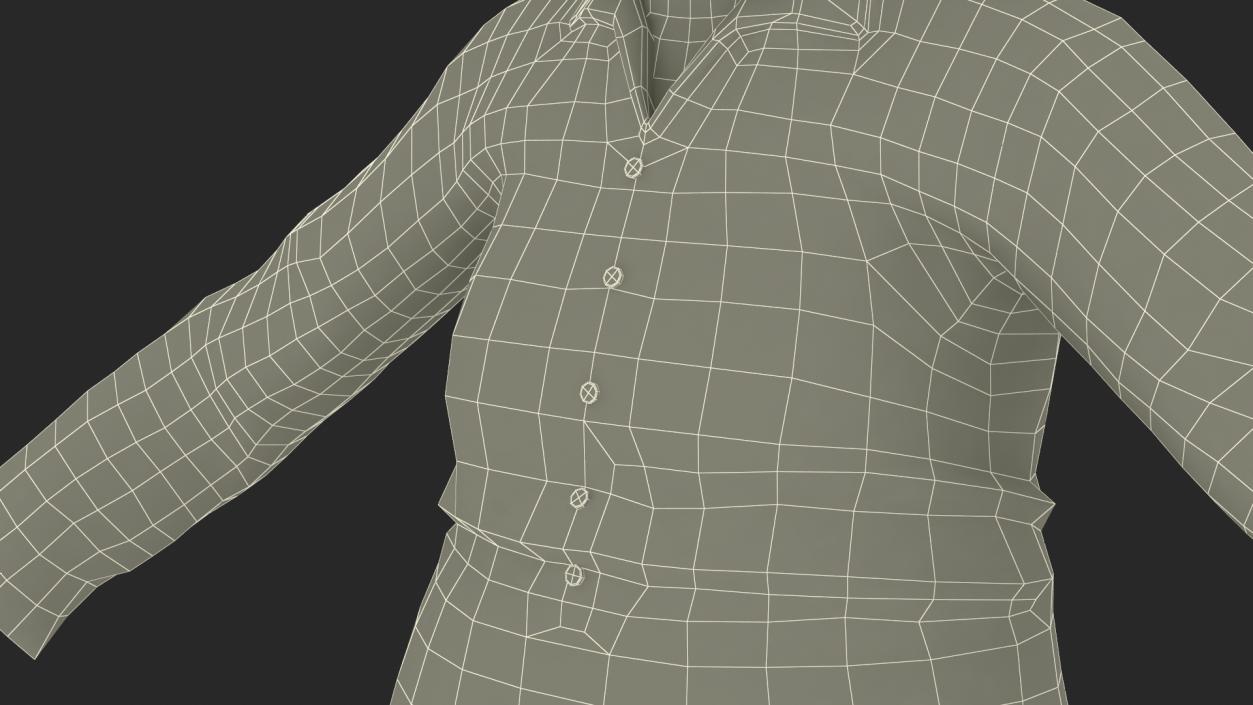 3D Older Woman A-Pose model