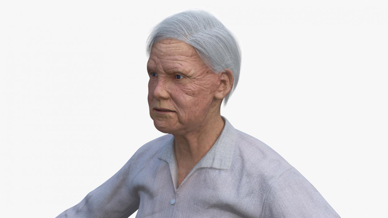 3D Older Woman A-Pose model