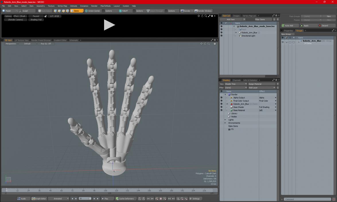 3D Robotic Arm Silver model