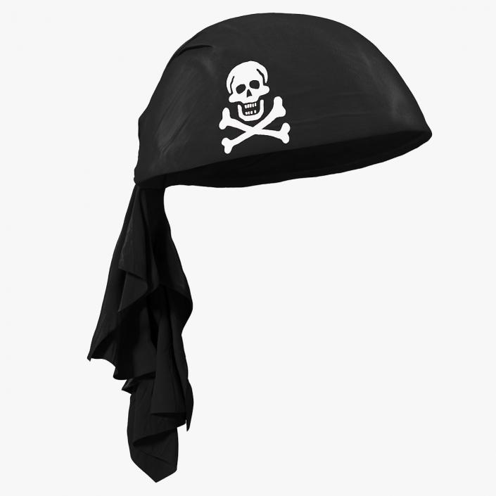 3D Black Pirate Scarf model