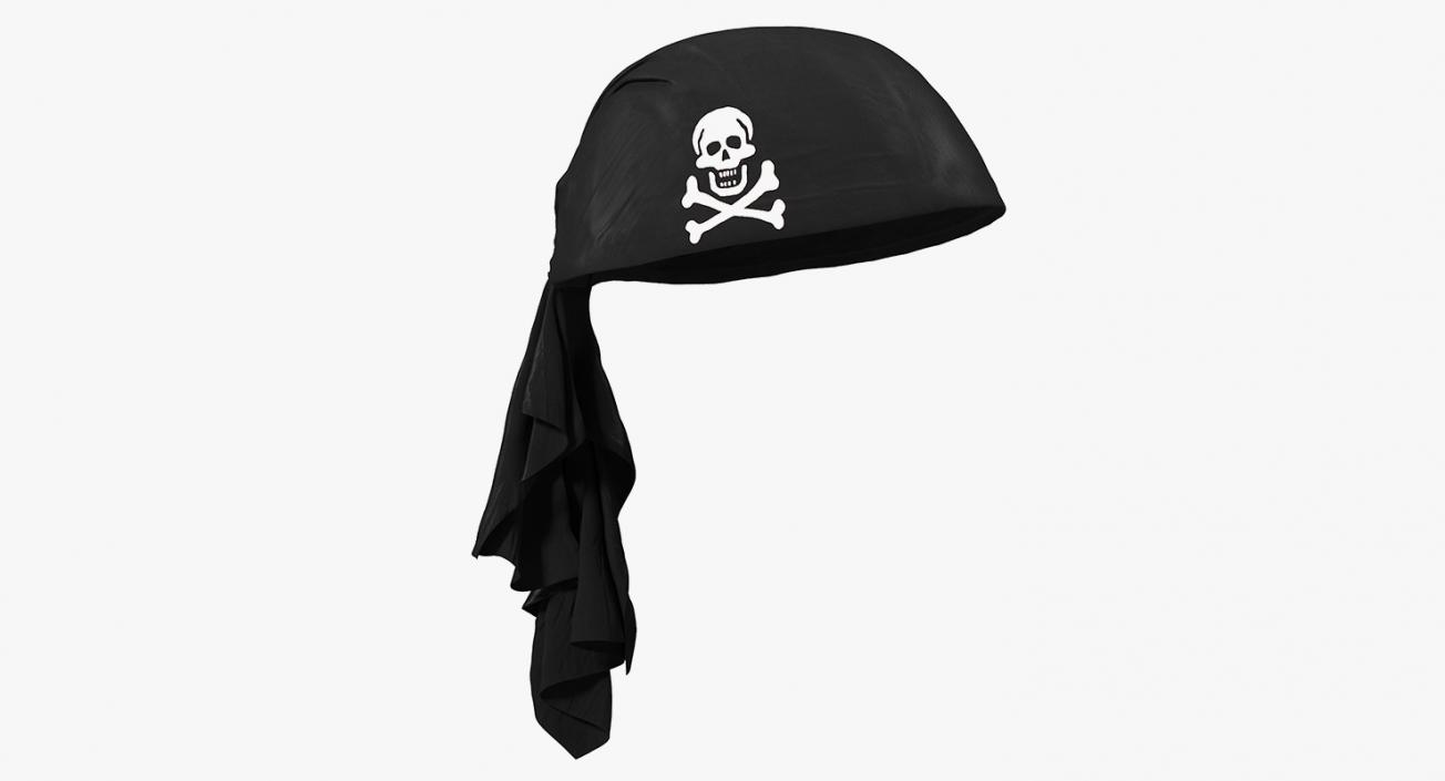 3D Black Pirate Scarf model