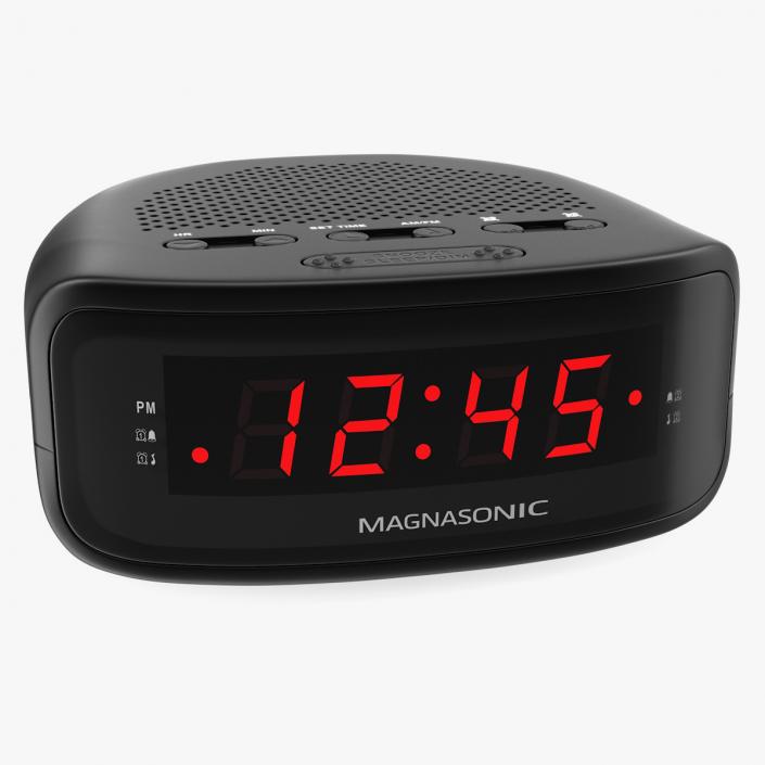 3D Digital Clock Radio Magnasonic Black