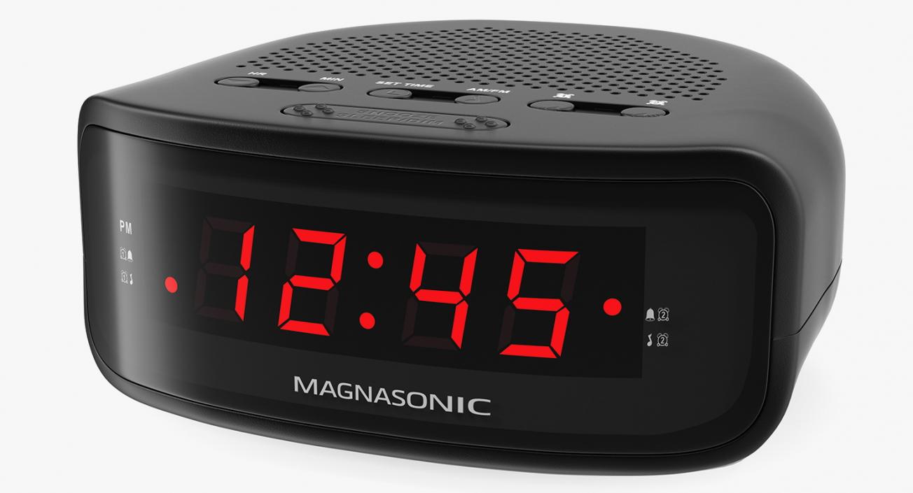 3D Digital Clock Radio Magnasonic Black