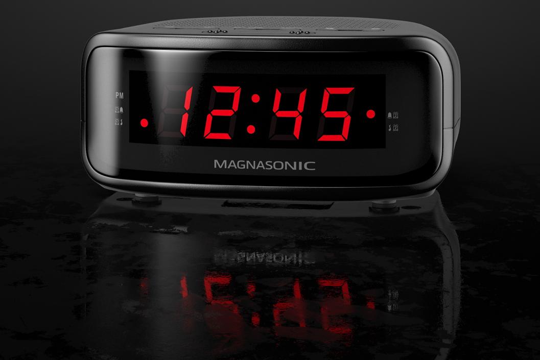 3D Digital Clock Radio Magnasonic Black