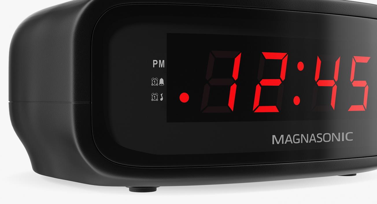 3D Digital Clock Radio Magnasonic Black