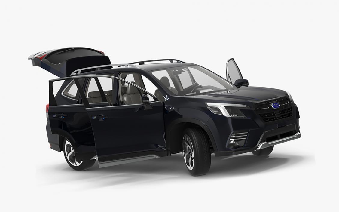 Subaru Forester 2022 Black Rigged for Maya 3D