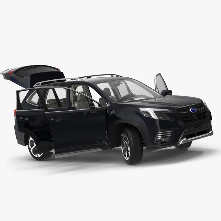 Subaru Forester 2022 Black Rigged for Maya 3D