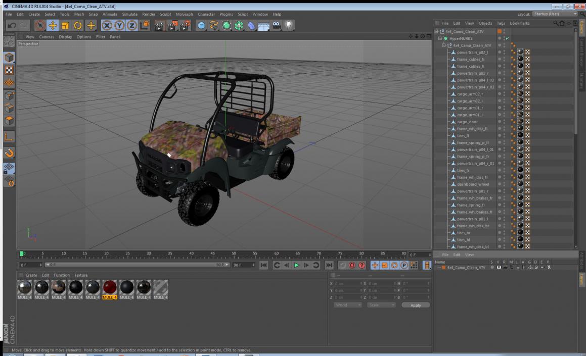 3D 4x4 Camo Clean ATV model