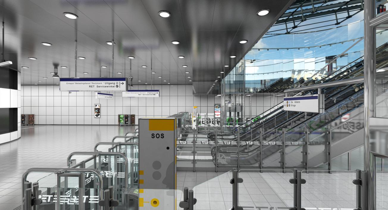 Wilhelminaplein Metro Station 3D model