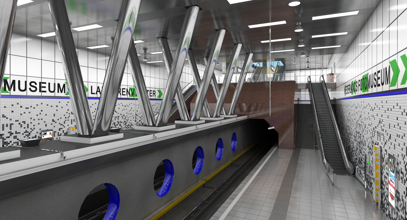 Wilhelminaplein Metro Station 3D model