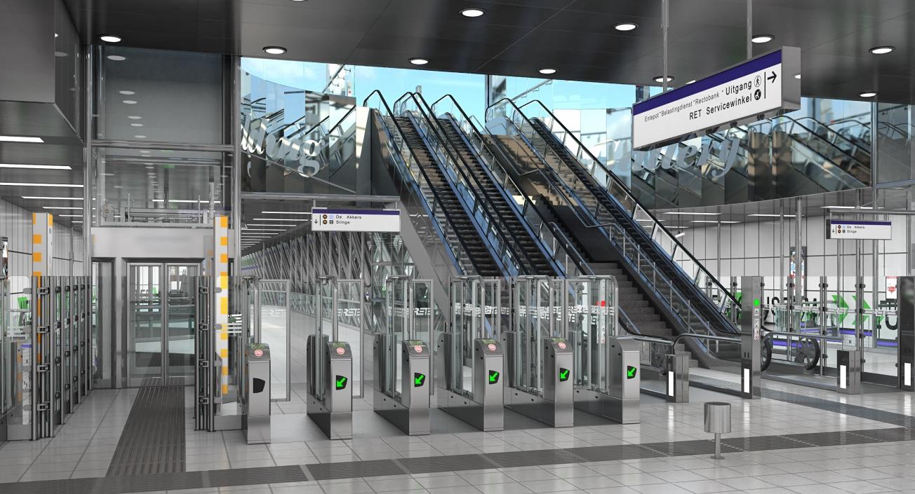 Wilhelminaplein Metro Station 3D model