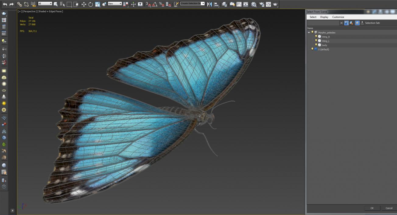 3D model Butterfly Morpho Peleides