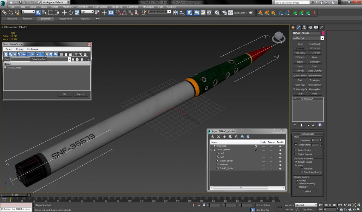 3D THAAD Missile model