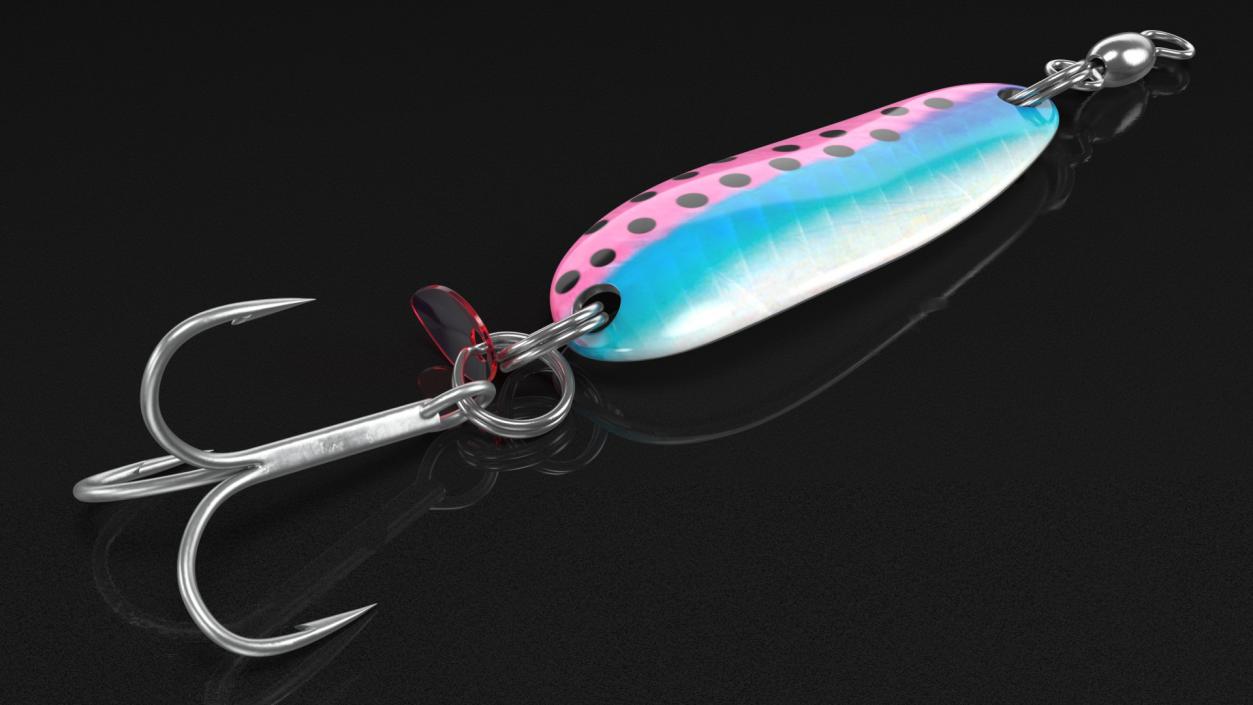 3D Rainbow Trout Trolling Spoon Lure model