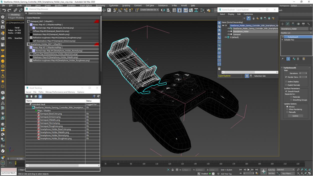 SteelSeries Mobile Gaming Controller With Smartphone Holder 3D model