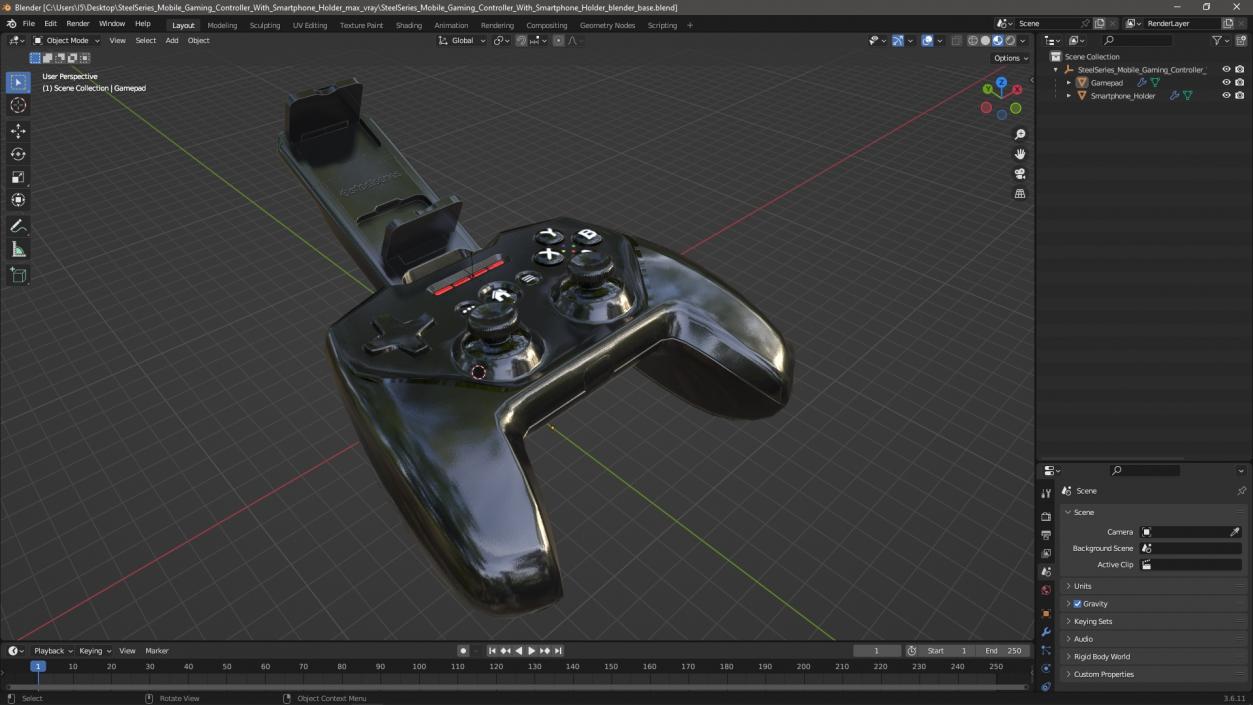 SteelSeries Mobile Gaming Controller With Smartphone Holder 3D model