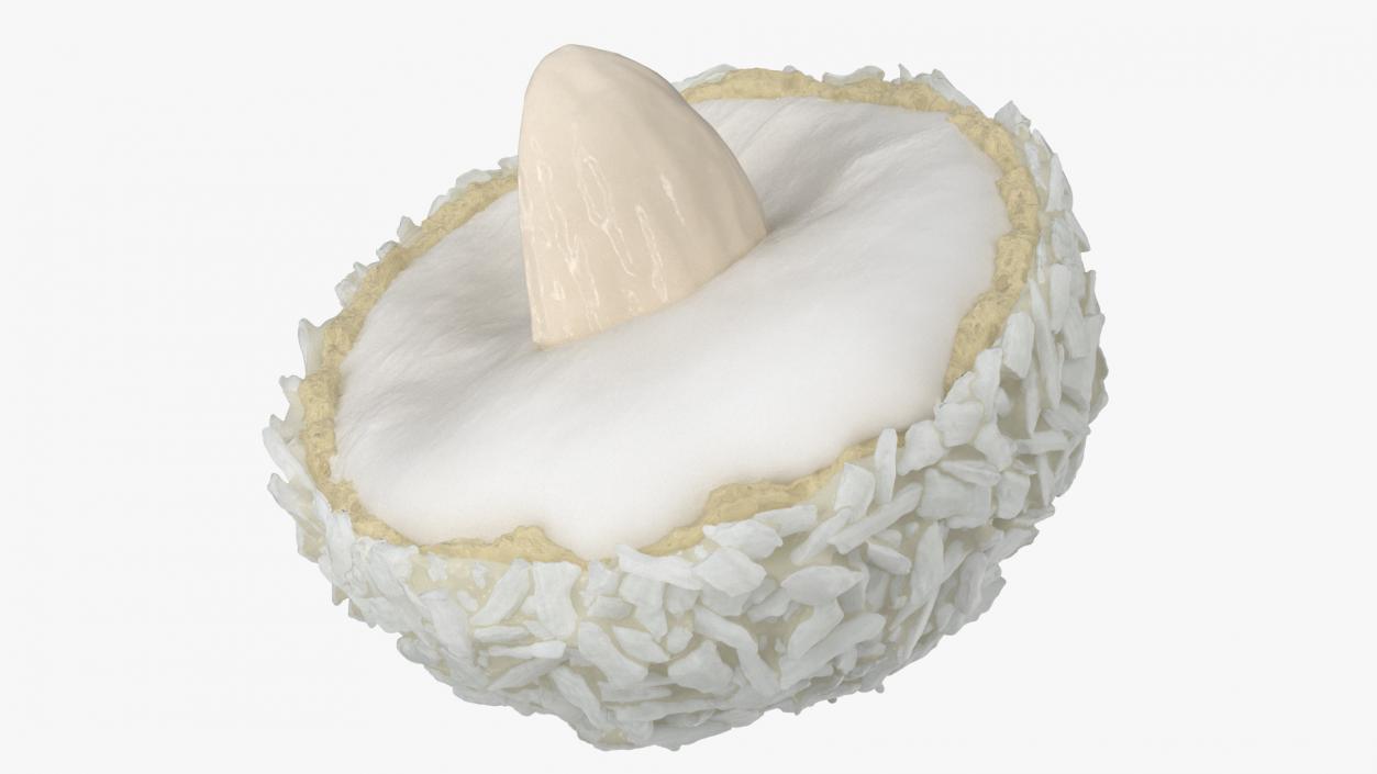 Half of Coconut White Chocolate Candy Ball 3D