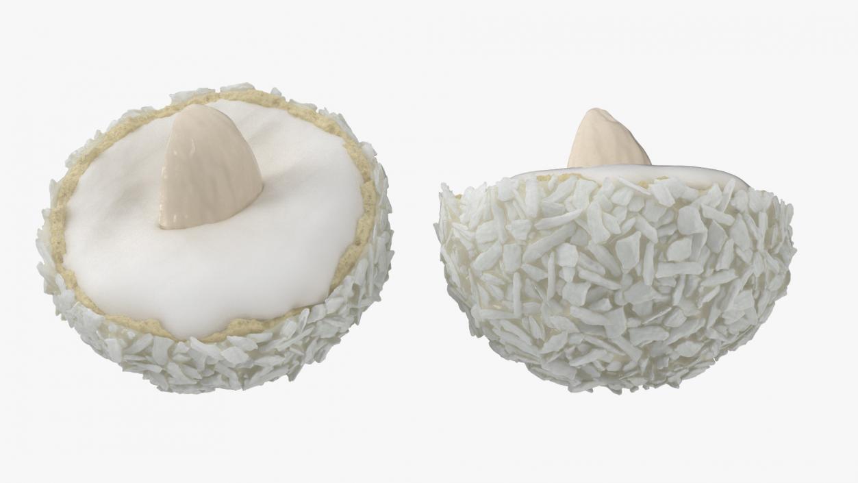 Half of Coconut White Chocolate Candy Ball 3D