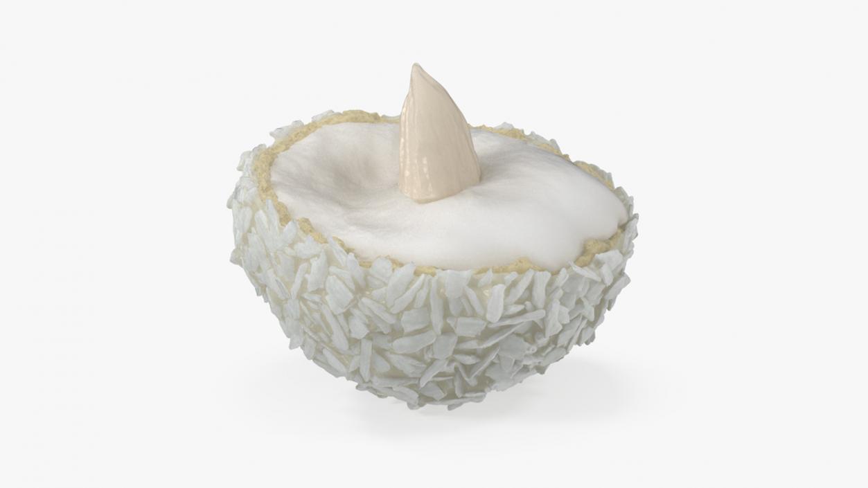 Half of Coconut White Chocolate Candy Ball 3D