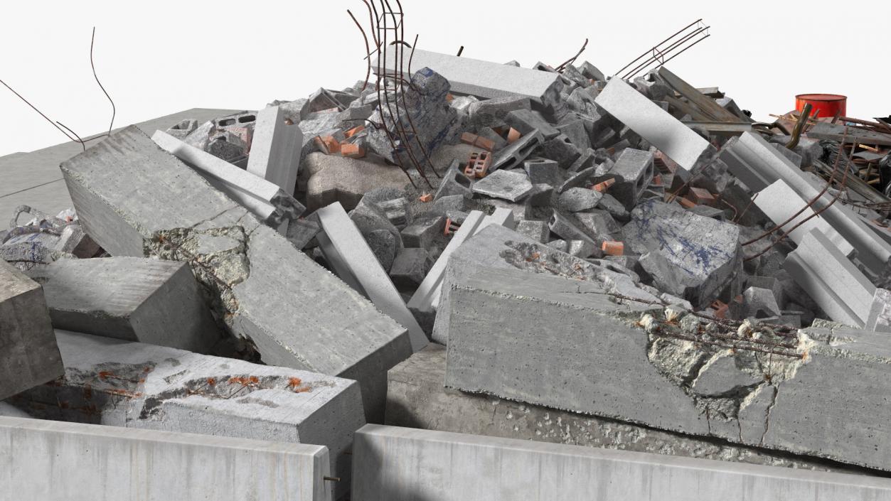 Large Pile of Construction Waste 2 3D model