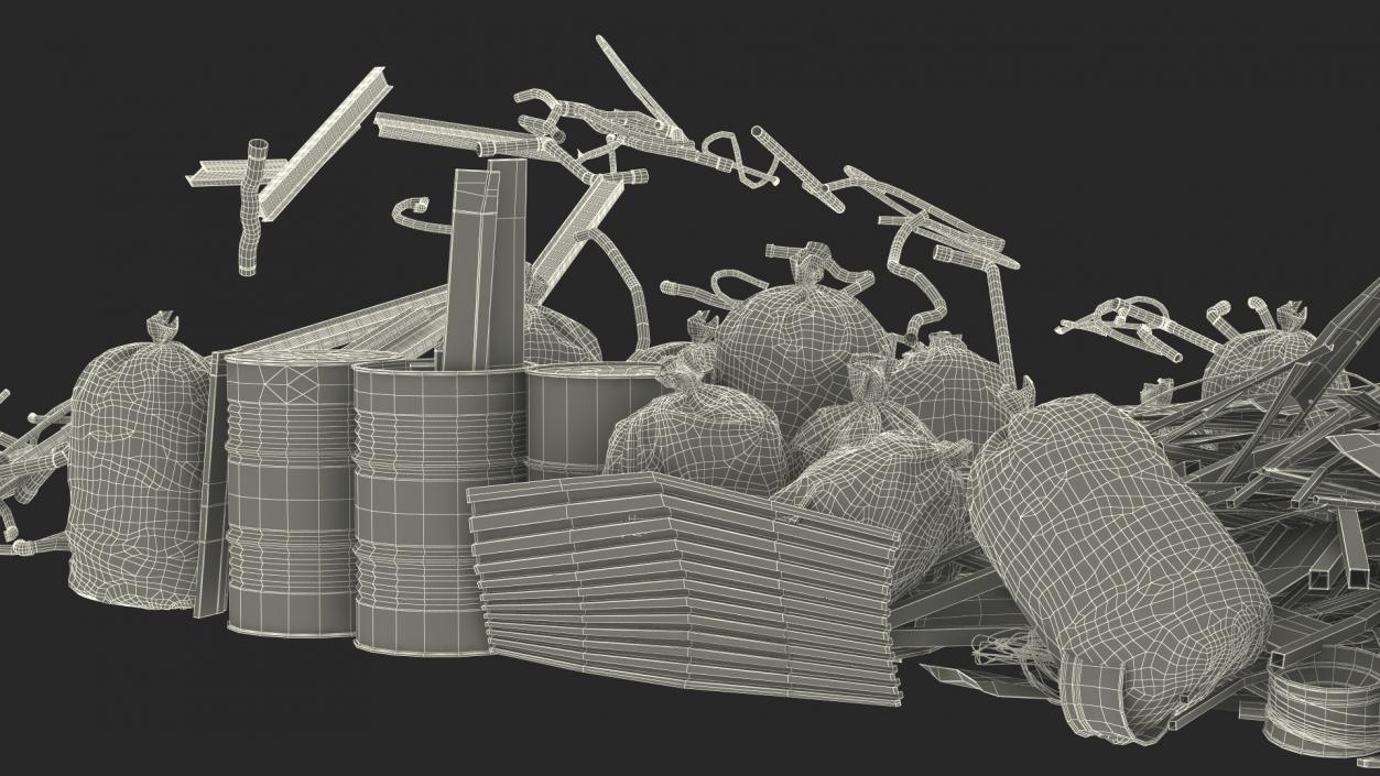 Large Pile of Construction Waste 2 3D model