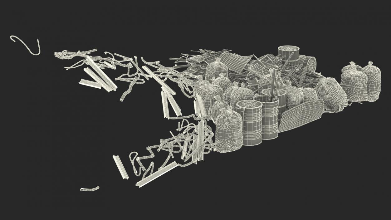 Large Pile of Construction Waste 2 3D model