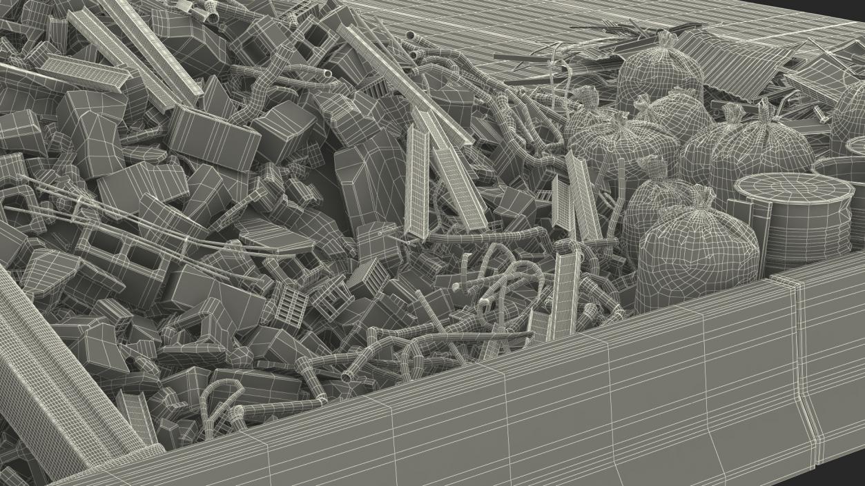 Large Pile of Construction Waste 2 3D model