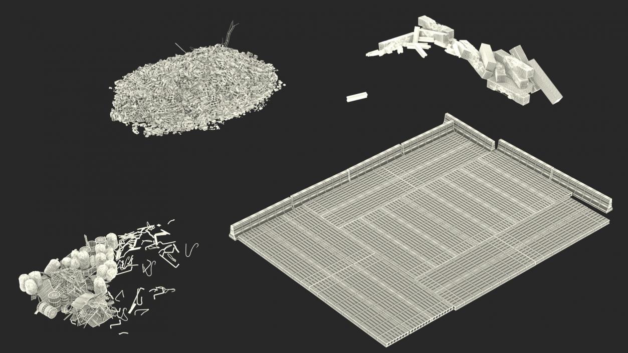 Large Pile of Construction Waste 2 3D model