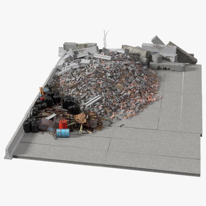 Large Pile of Construction Waste 2 3D model