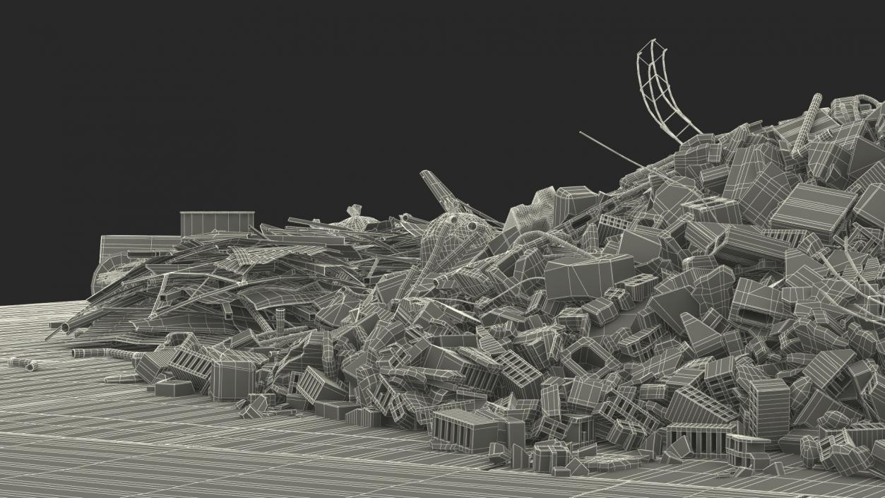 Large Pile of Construction Waste 2 3D model