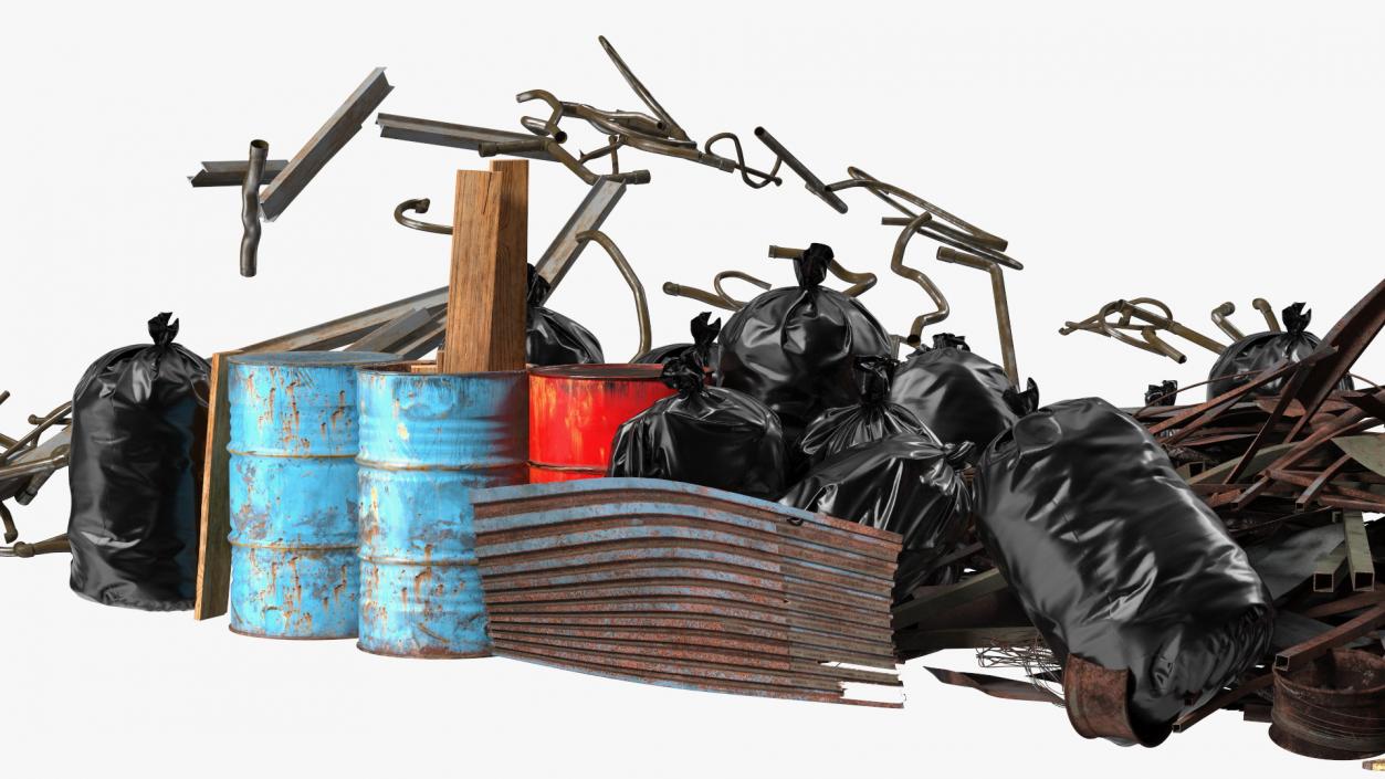 Large Pile of Construction Waste 2 3D model