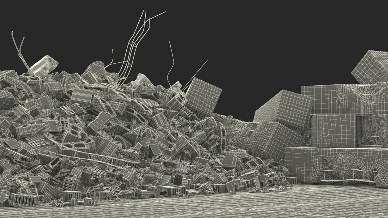 Large Pile of Construction Waste 2 3D model