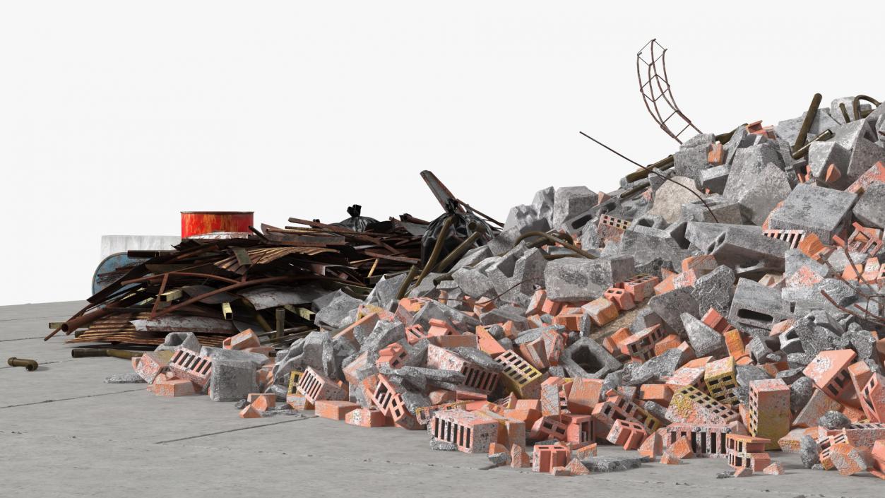 Large Pile of Construction Waste 2 3D model