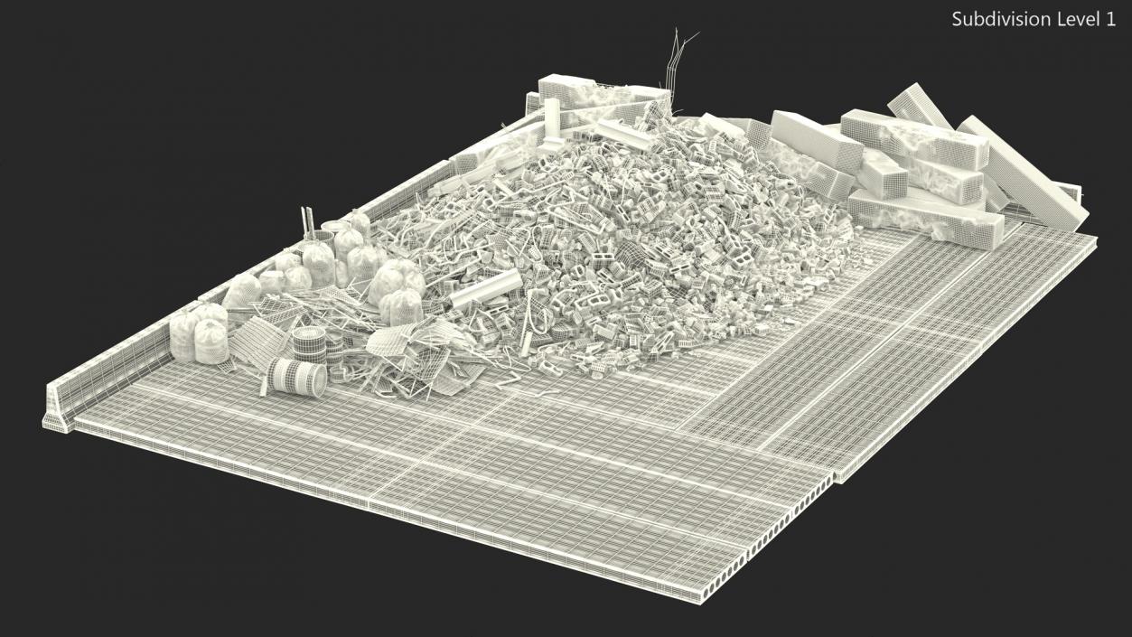 Large Pile of Construction Waste 2 3D model