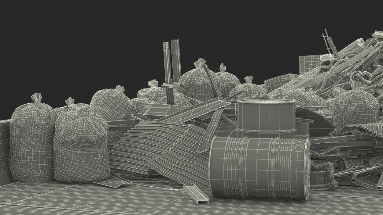 Large Pile of Construction Waste 2 3D model