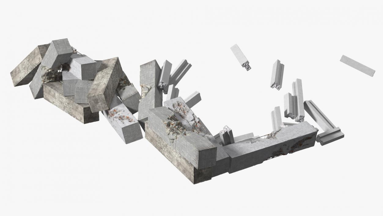 Large Pile of Construction Waste 2 3D model