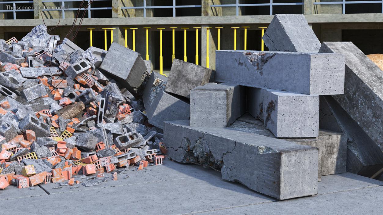 Large Pile of Construction Waste 2 3D model