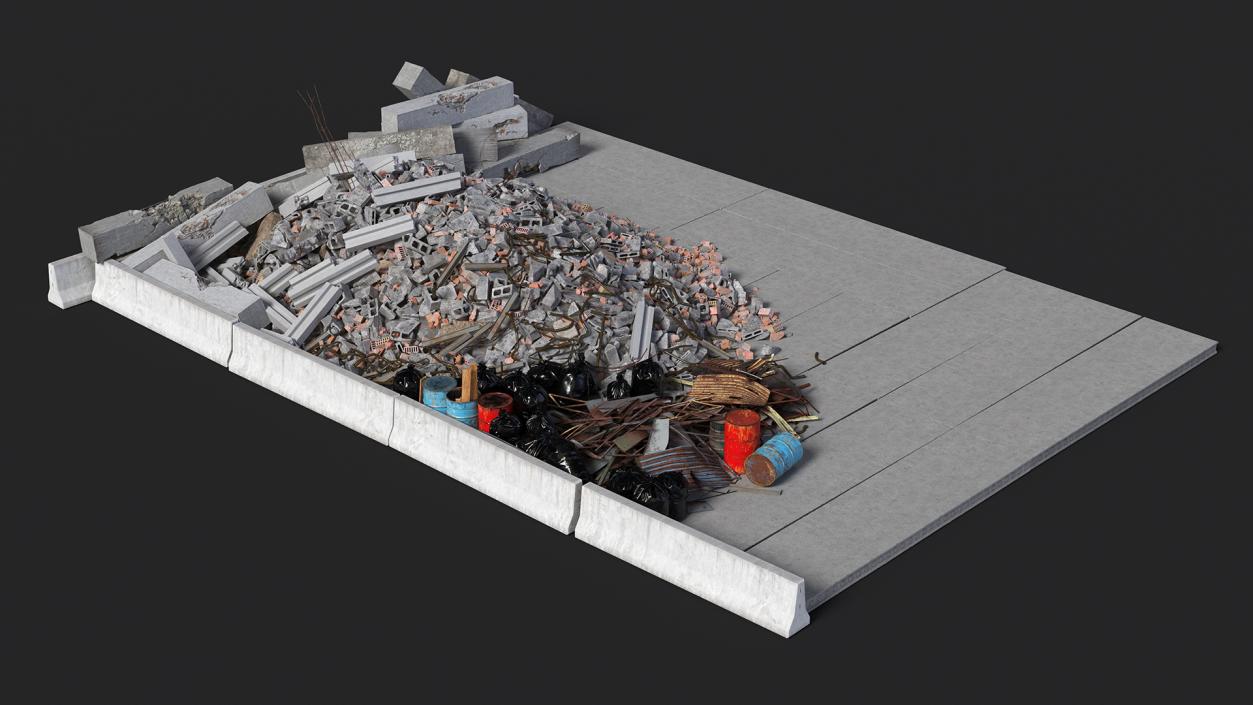 Large Pile of Construction Waste 2 3D model