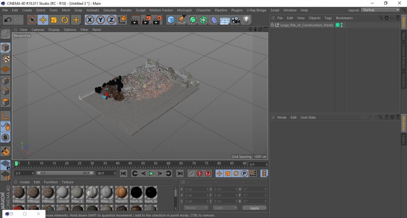 Large Pile of Construction Waste 2 3D model