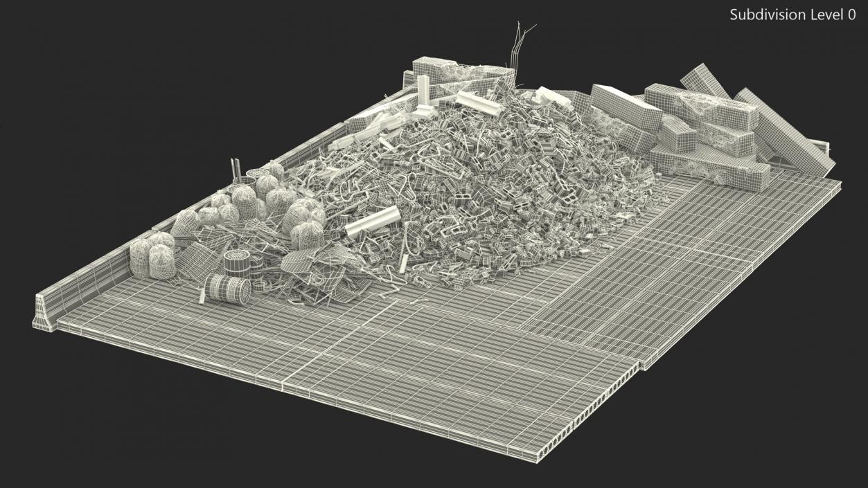 Large Pile of Construction Waste 2 3D model