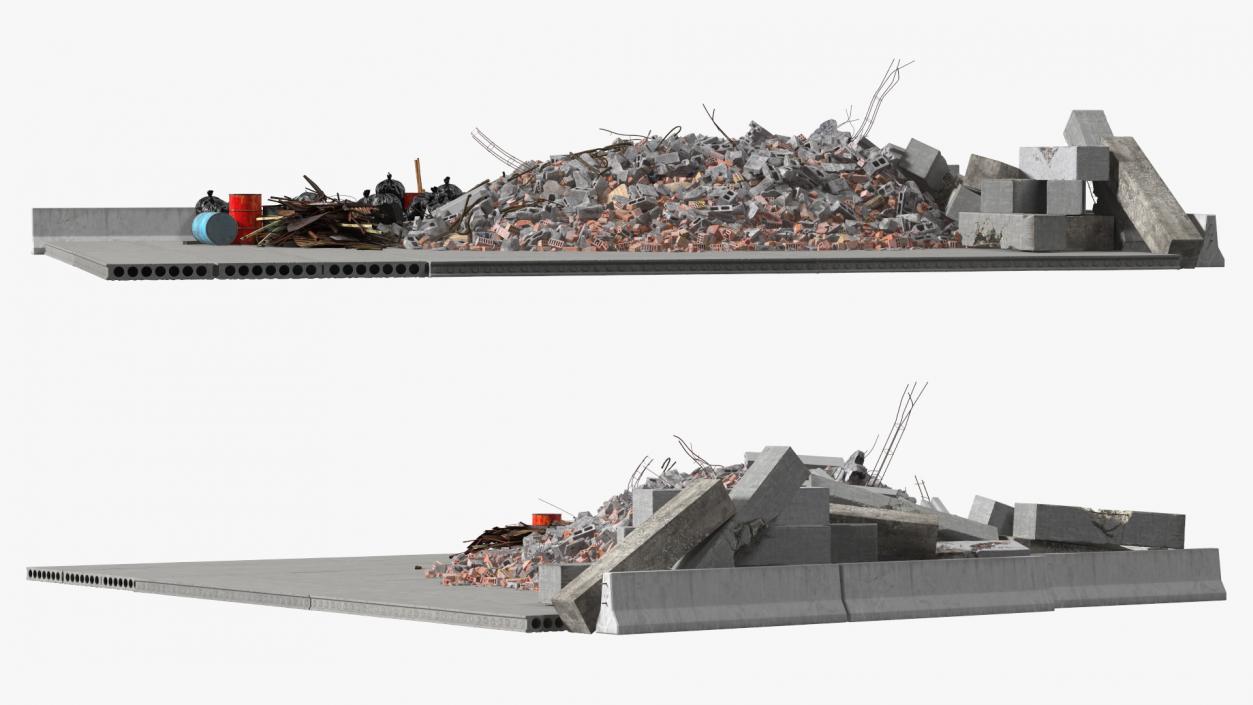 Large Pile of Construction Waste 2 3D model